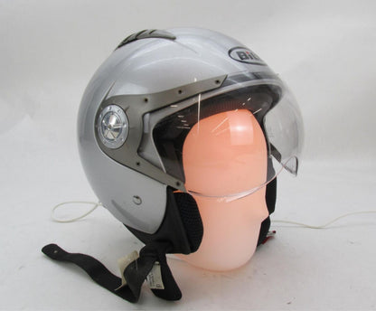 BILT Silver Renegade Half Open Face Motorcycle Helmet Size Medium M ECE/22-05