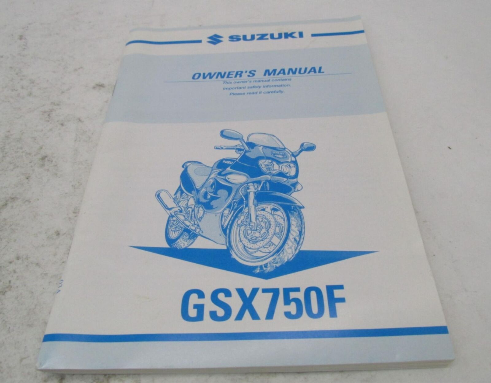 Suzuki Factory GSX750F Owner's Manual Book 99011-20C63-03A