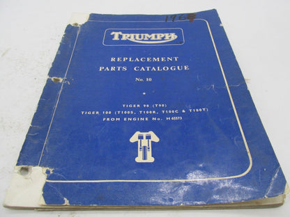 Triumph Tiger T90 Tiger T100S, T100R, T100C and T100T Replacement Parts Catalog