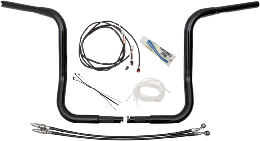 Fat Baggers, Inc. 1 1/4" EZ Install Round Top Handlebar Kits 14" Black 909514-B