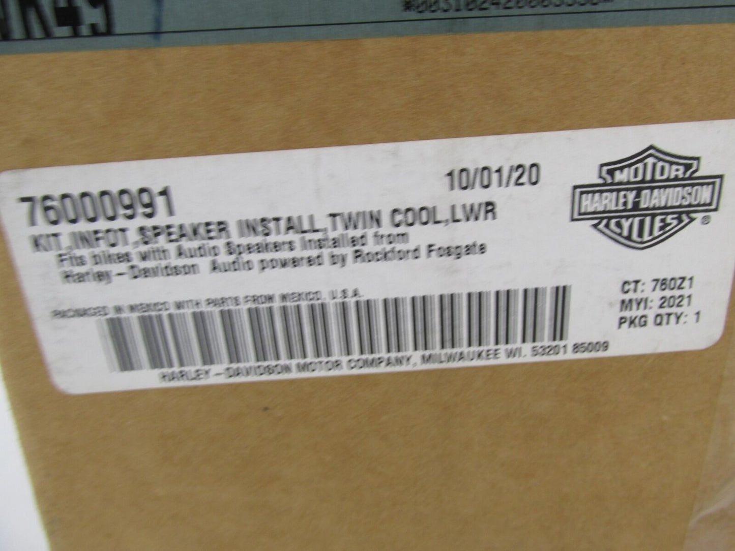 Harley NOS Fairing Lower Twin Cool Audio Speaker Installation Kit 76000991