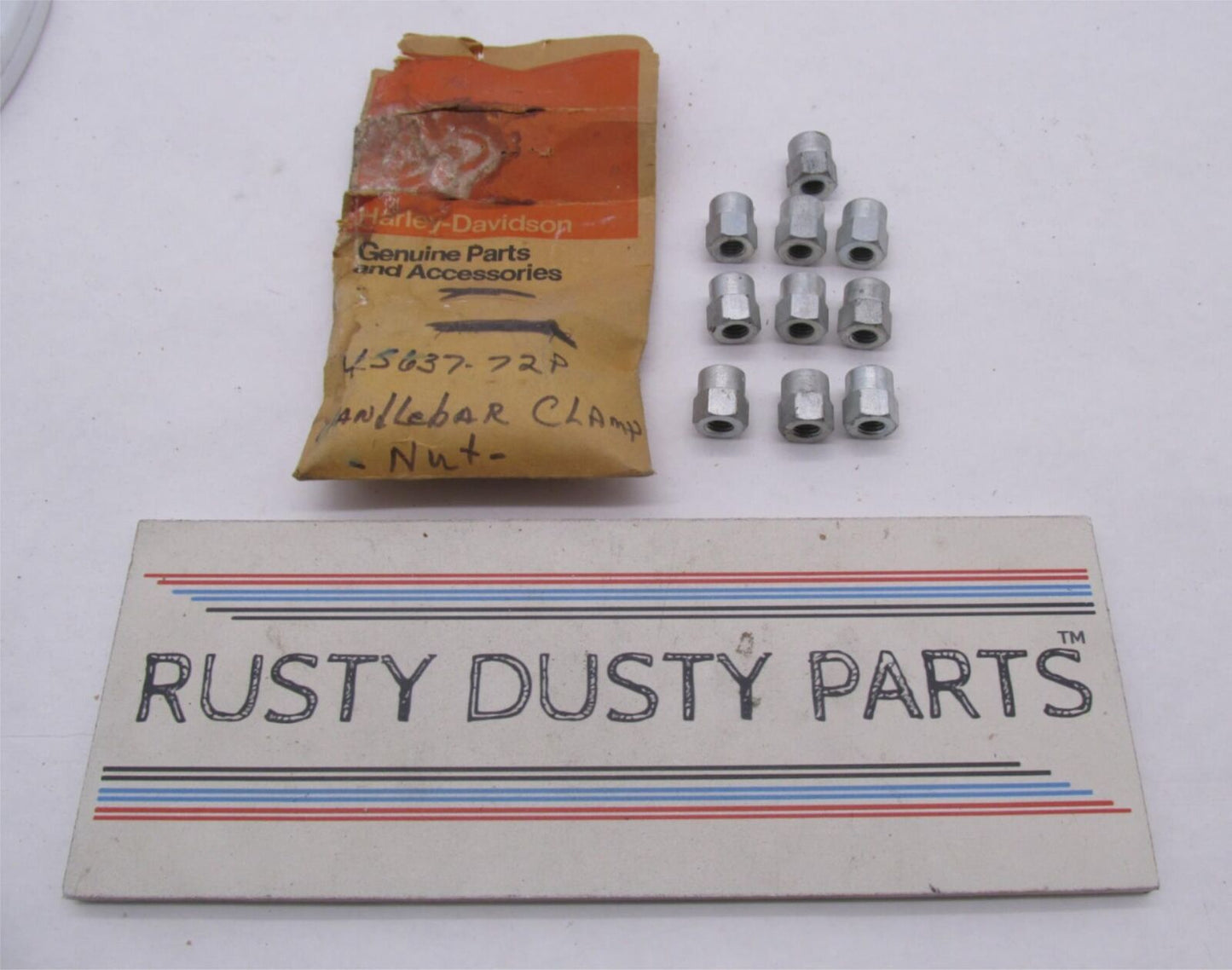 Lot of 10 Harley Davidson Genuine NOS Aermacchi Handlebar U-bolt Nuts 45637-72P
