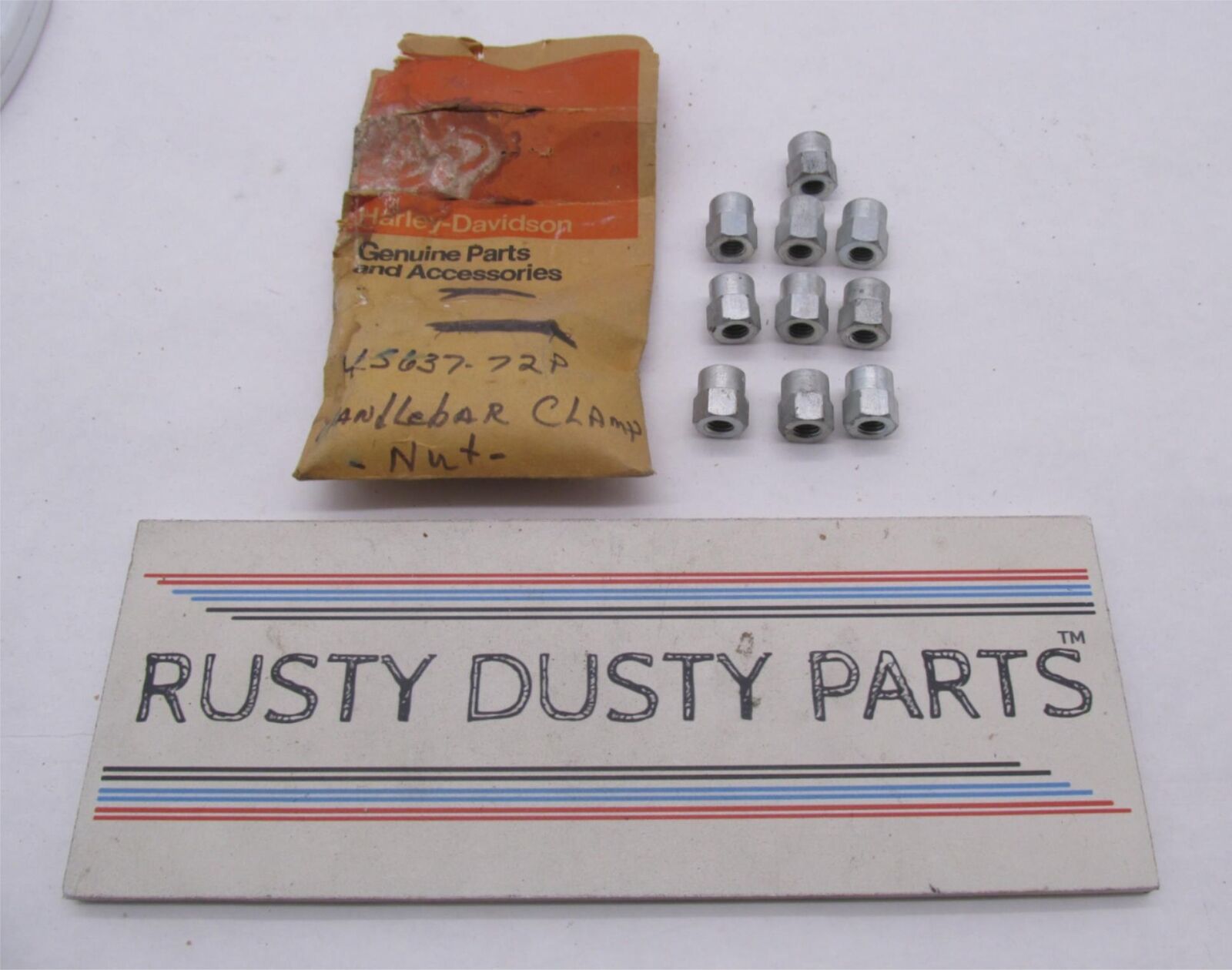 Lot of 10 Harley Davidson Genuine NOS Aermacchi Handlebar U-bolt Nuts 45637-72P