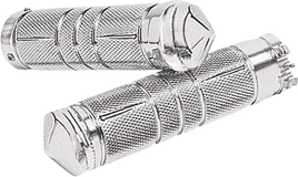 Accutronix Elite Chrome Billet Grips Knurled Diamond GR100-SKIC