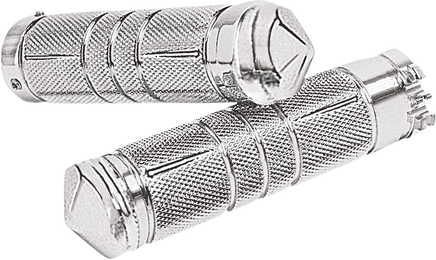 Accutronix Elite Chrome Billet Grips Knurled Diamond GR100-SKIC