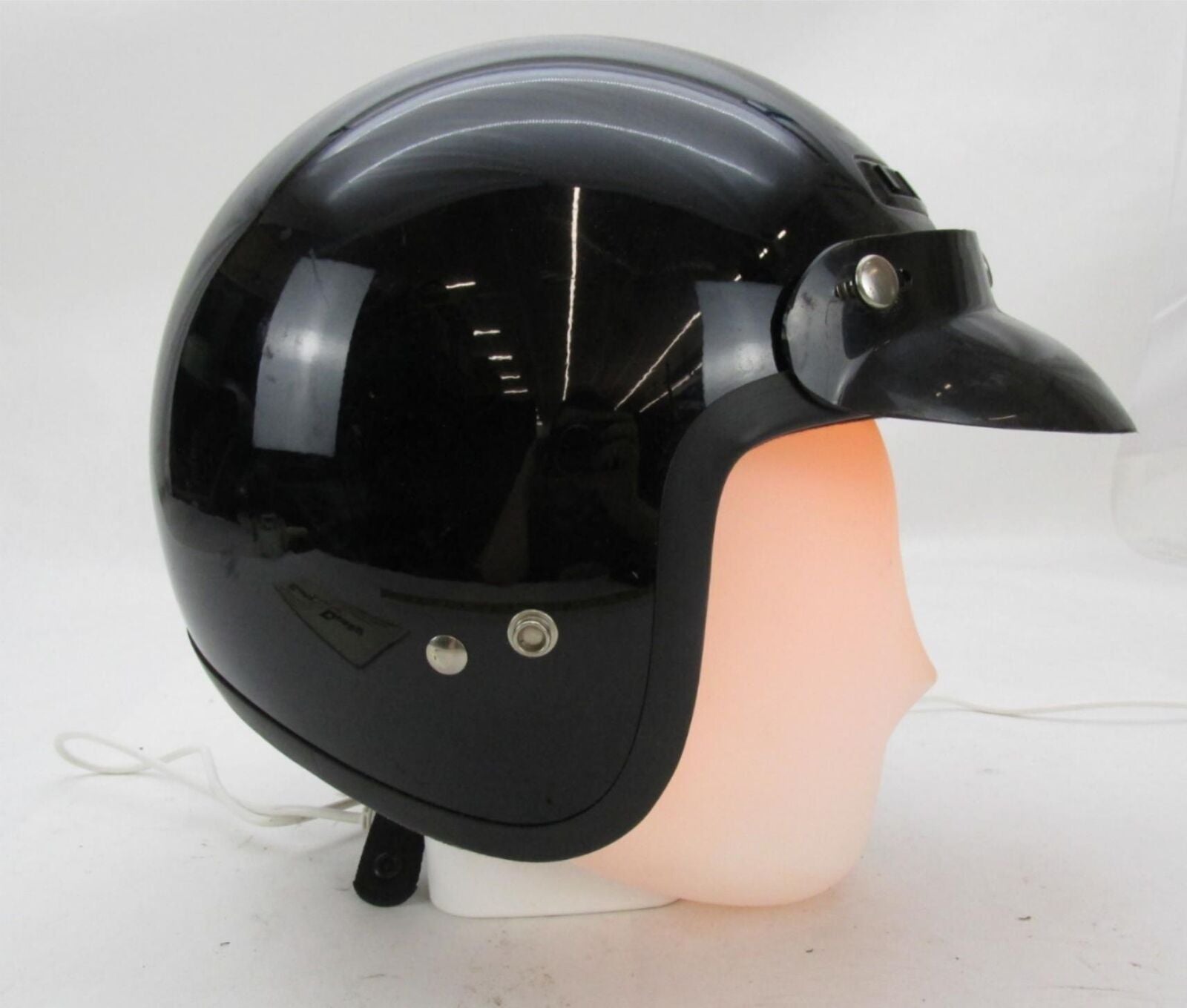Black Half Open Face Motorcycle Snell Dot Certified Size: Extra Small XS