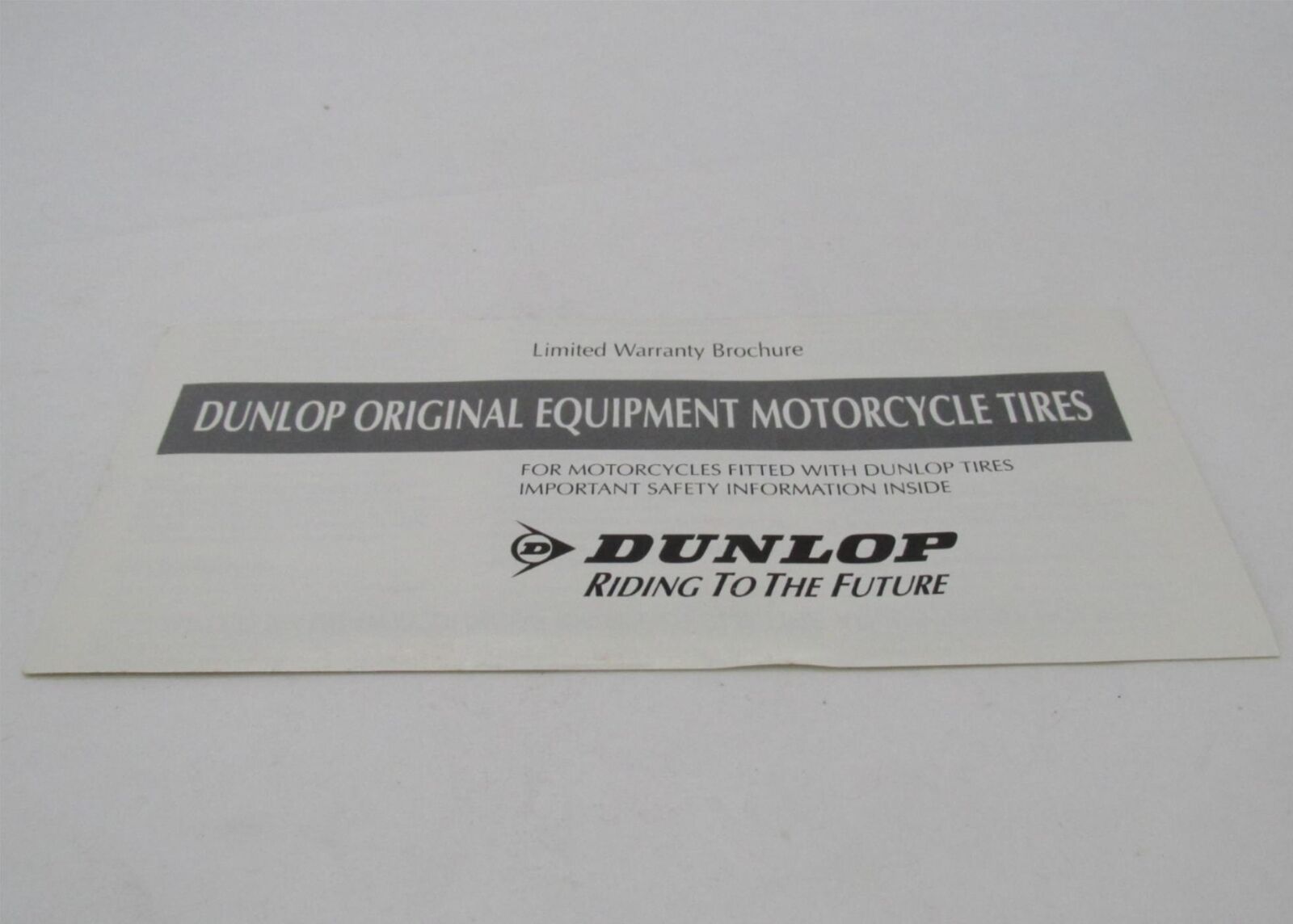 Harley Dunlop Tires OEM Limited Warranty Important Information Brochure
