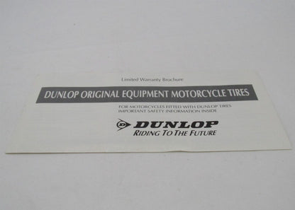 Harley Dunlop Tires OEM Limited Warranty Important Information Brochure