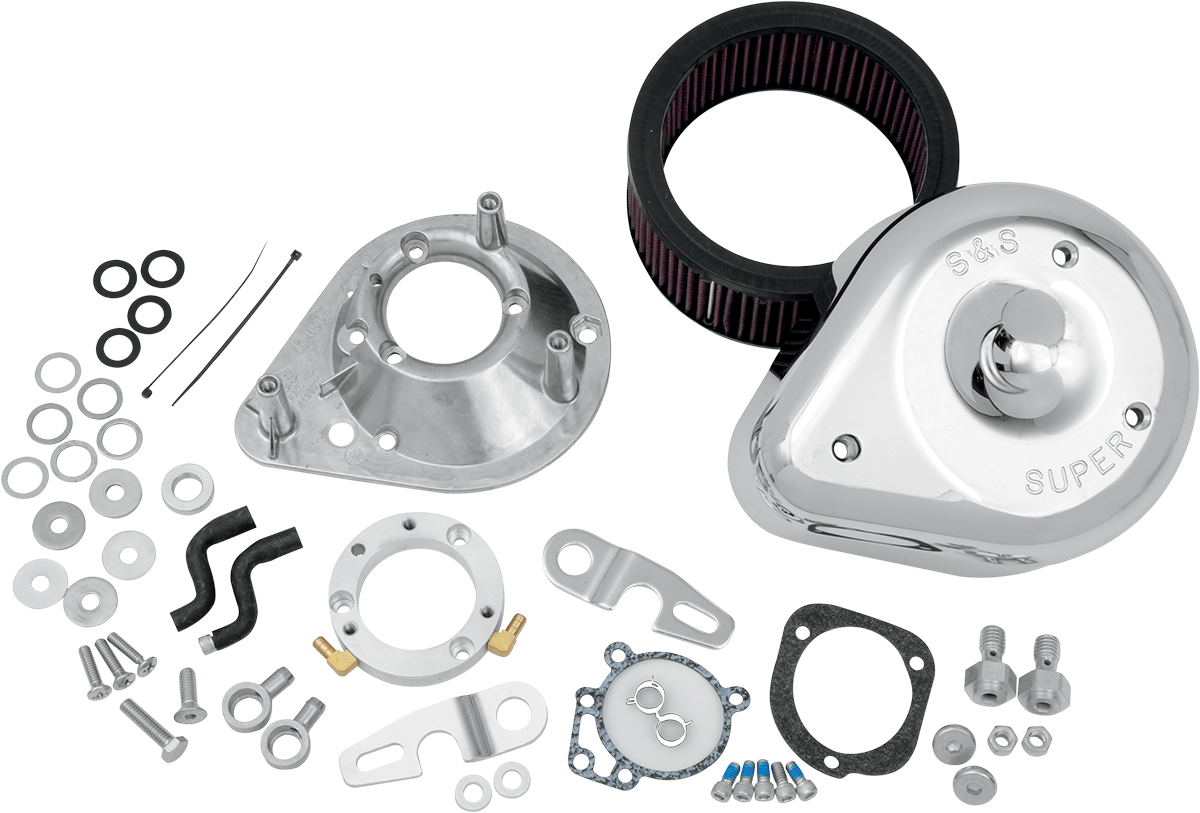 S & S Cycle Teardrop Air Cleaner Kit Stock CV & EFI 17-0448
