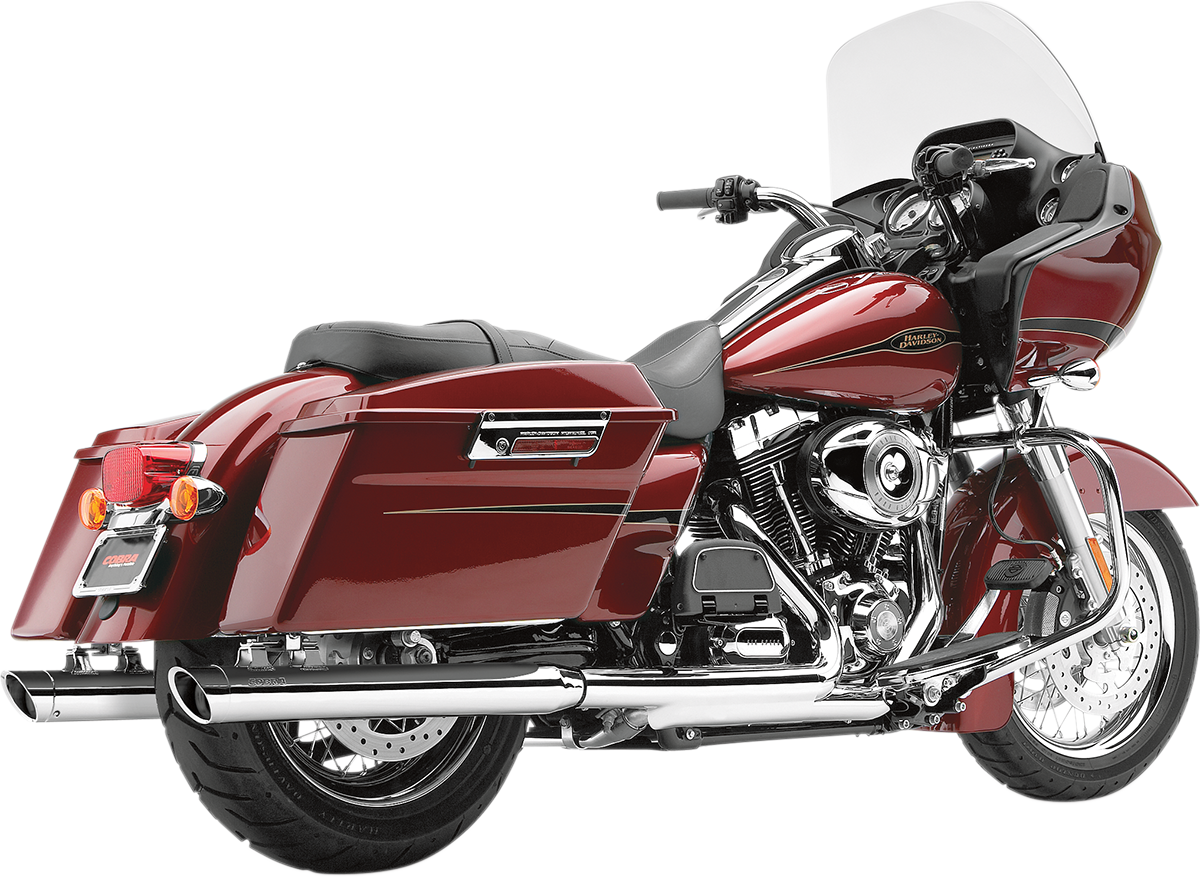 Cobra 3 Slip-On Mufflers with Tips for V-Twin Chrome 6020