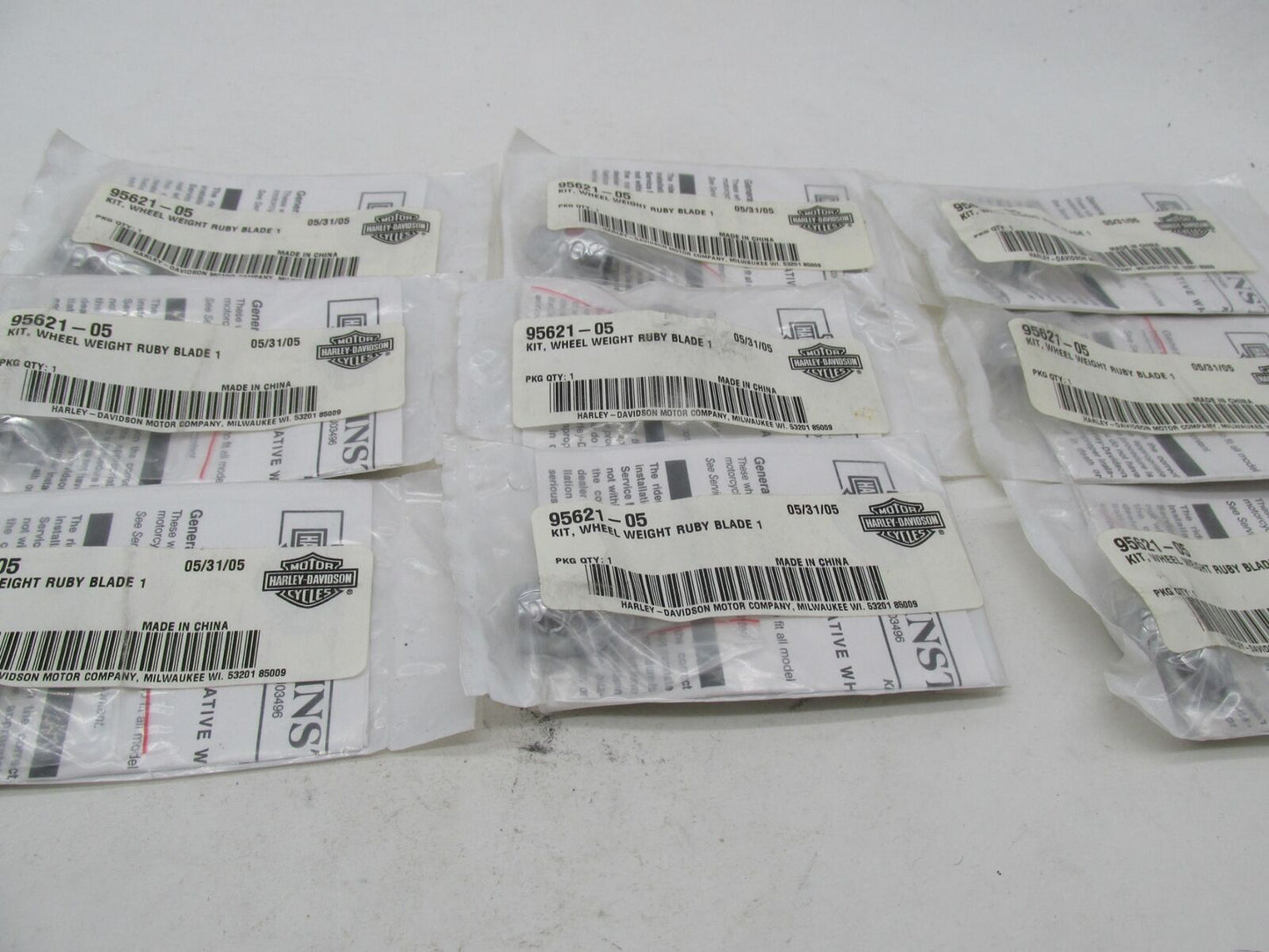Lot of 9 Harley Davidson Genuine NOS Wheel Weights Ruby Blade 95621-05