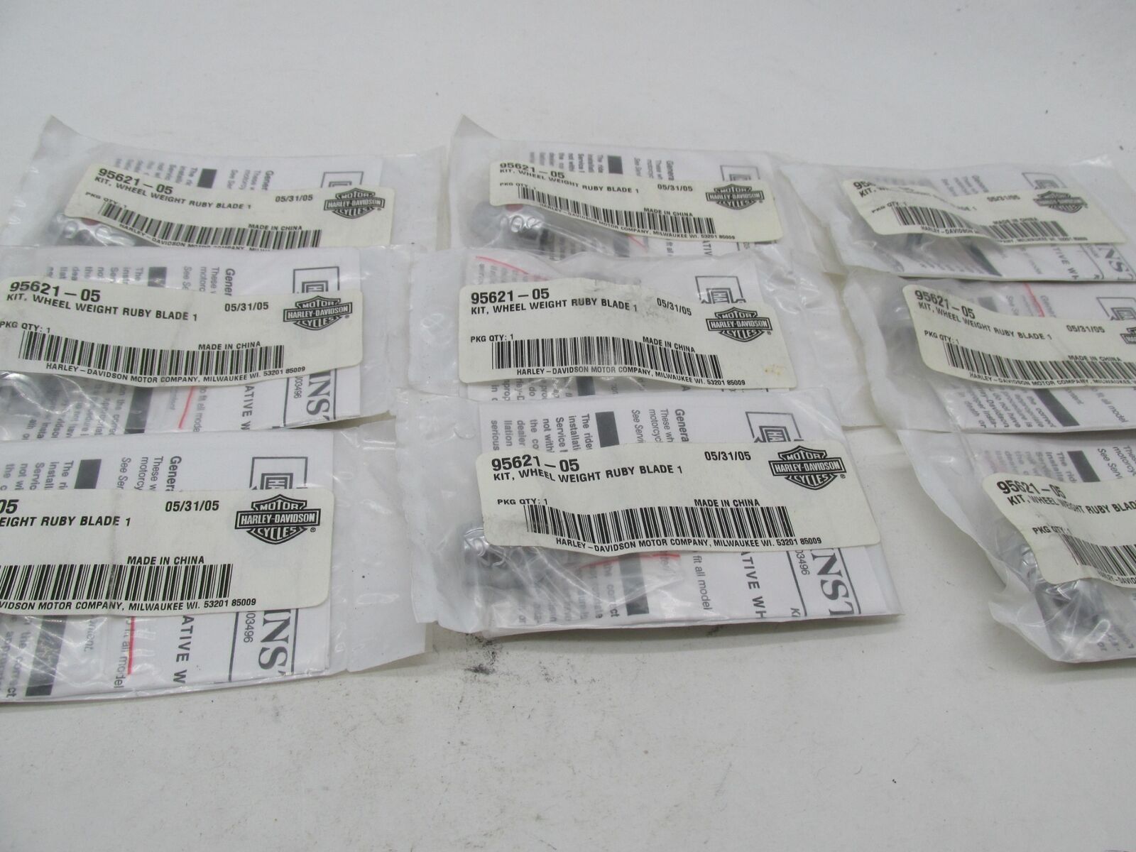 Lot of 9 Harley Davidson Genuine NOS Wheel Weights Ruby Blade 95621-05