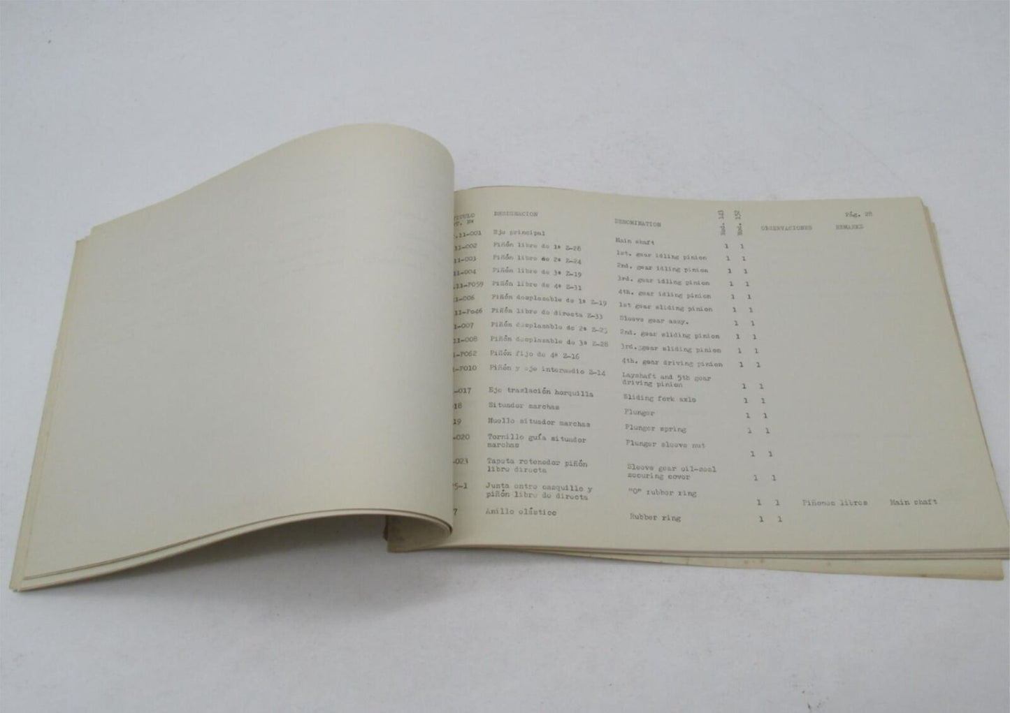 Bultaco Original Provisional Frontera 250-360cc Parts Catalog List 143.32-P117