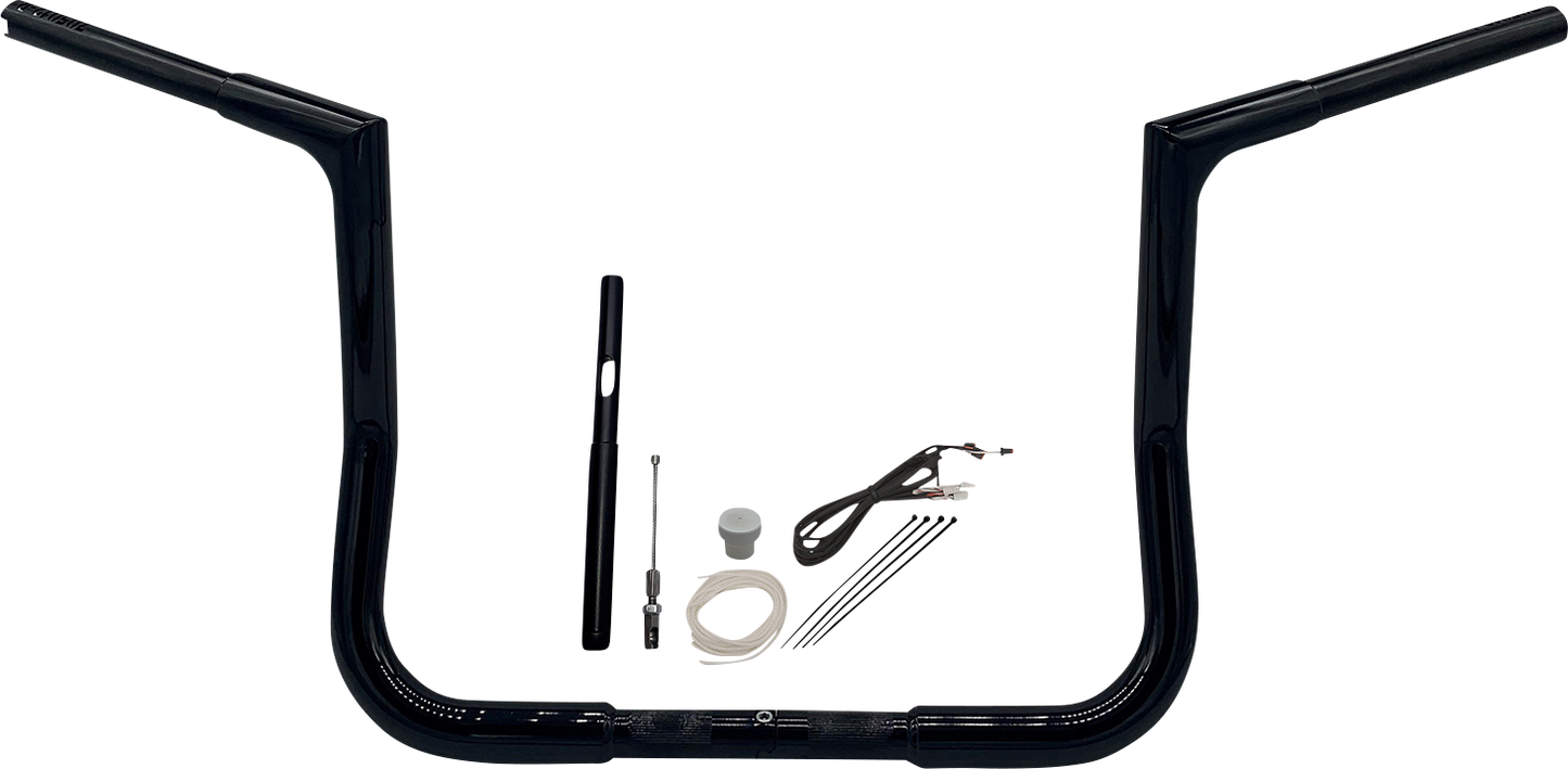 Fat Baggers, Inc. 1-1/4" EZ Install Flat Top Handlebar Kit 12" Black 719012-B