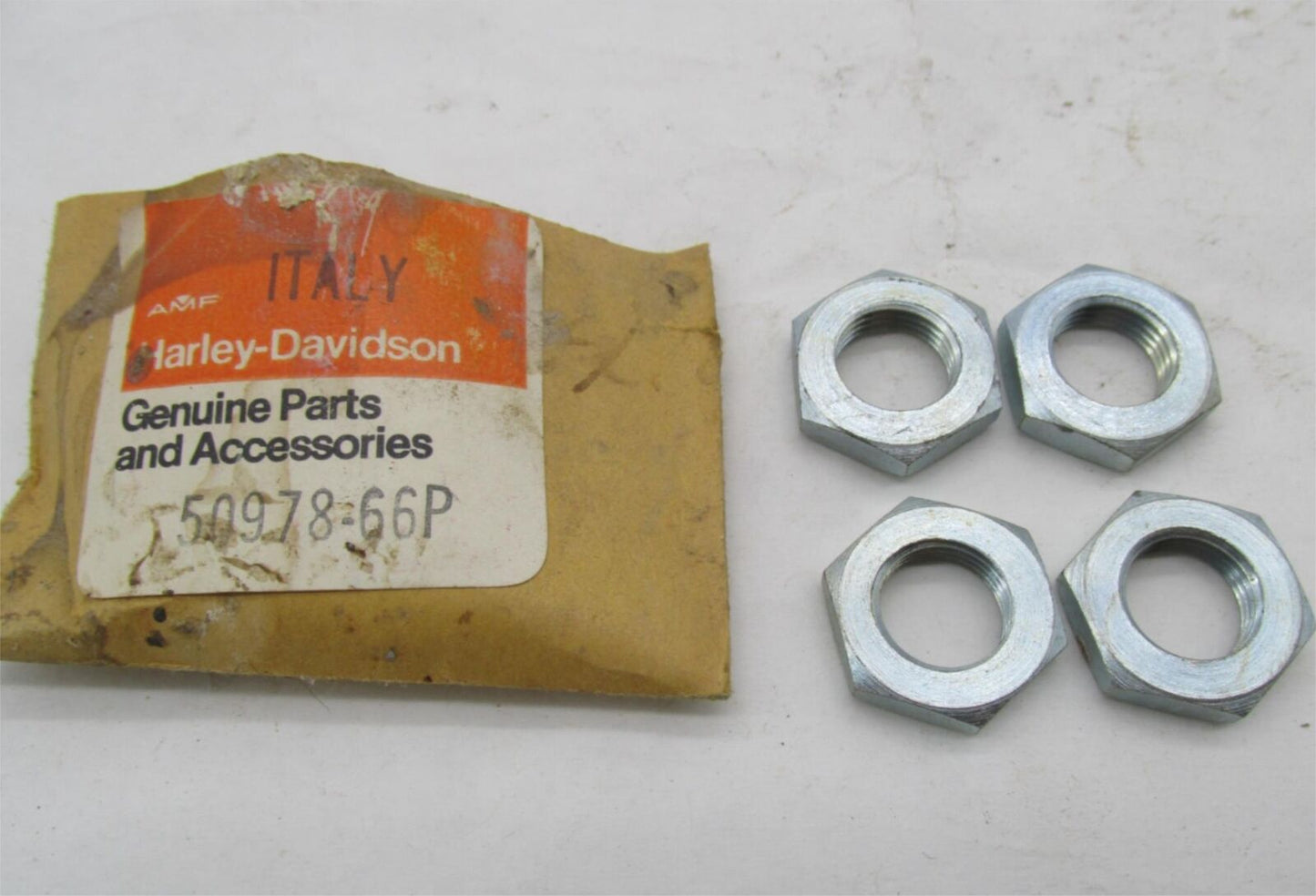 Lot of 4 Harley-Davidson Genuine NOS Aermacchi Fork Pivot Bolt Nuts 50978-66P