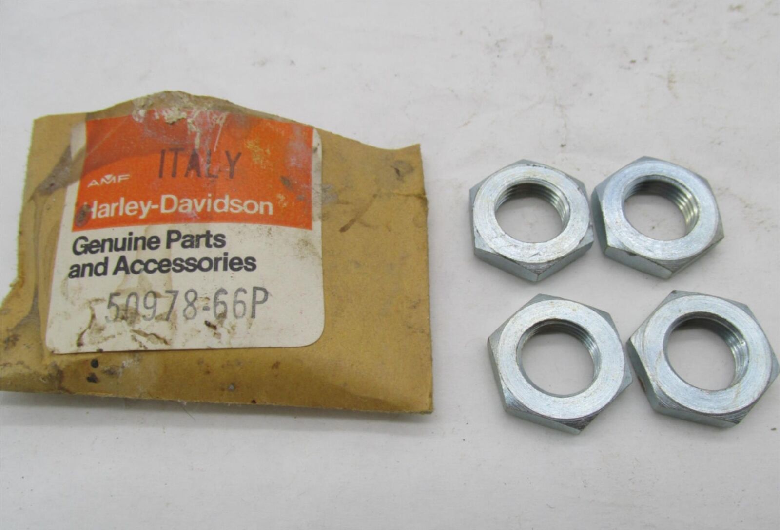 Lot of 4 Harley-Davidson Genuine NOS Aermacchi Fork Pivot Bolt Nuts 50978-66P