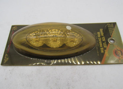 Motorcycle Spyder Amber LED Light with Plastic Cover Rim Clear Lens 78341