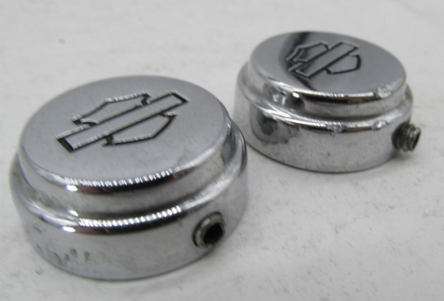 Lot of 2 Harley-Davidson Genuine Chrome 3/4" Bolt Covers  w/ Bar Shield Logo
