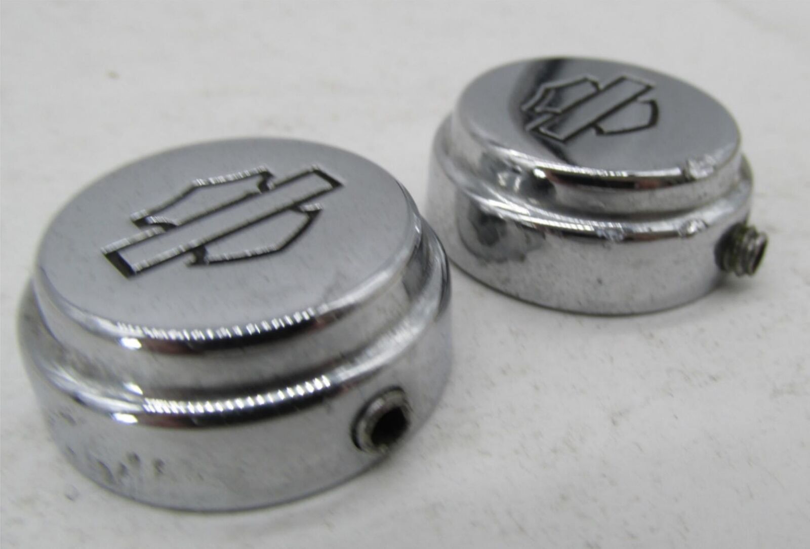 Lot of 2 Harley-Davidson Genuine Chrome 3/4" Bolt Covers  w/ Bar Shield Logo