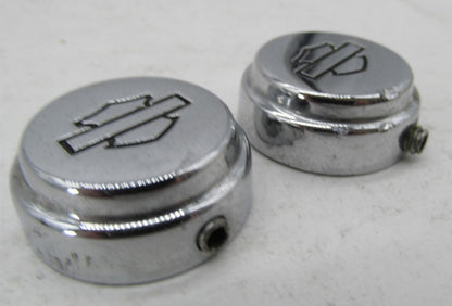 Lot of 2 Harley-Davidson Genuine Chrome 3/4" Bolt Covers  w/ Bar Shield Logo
