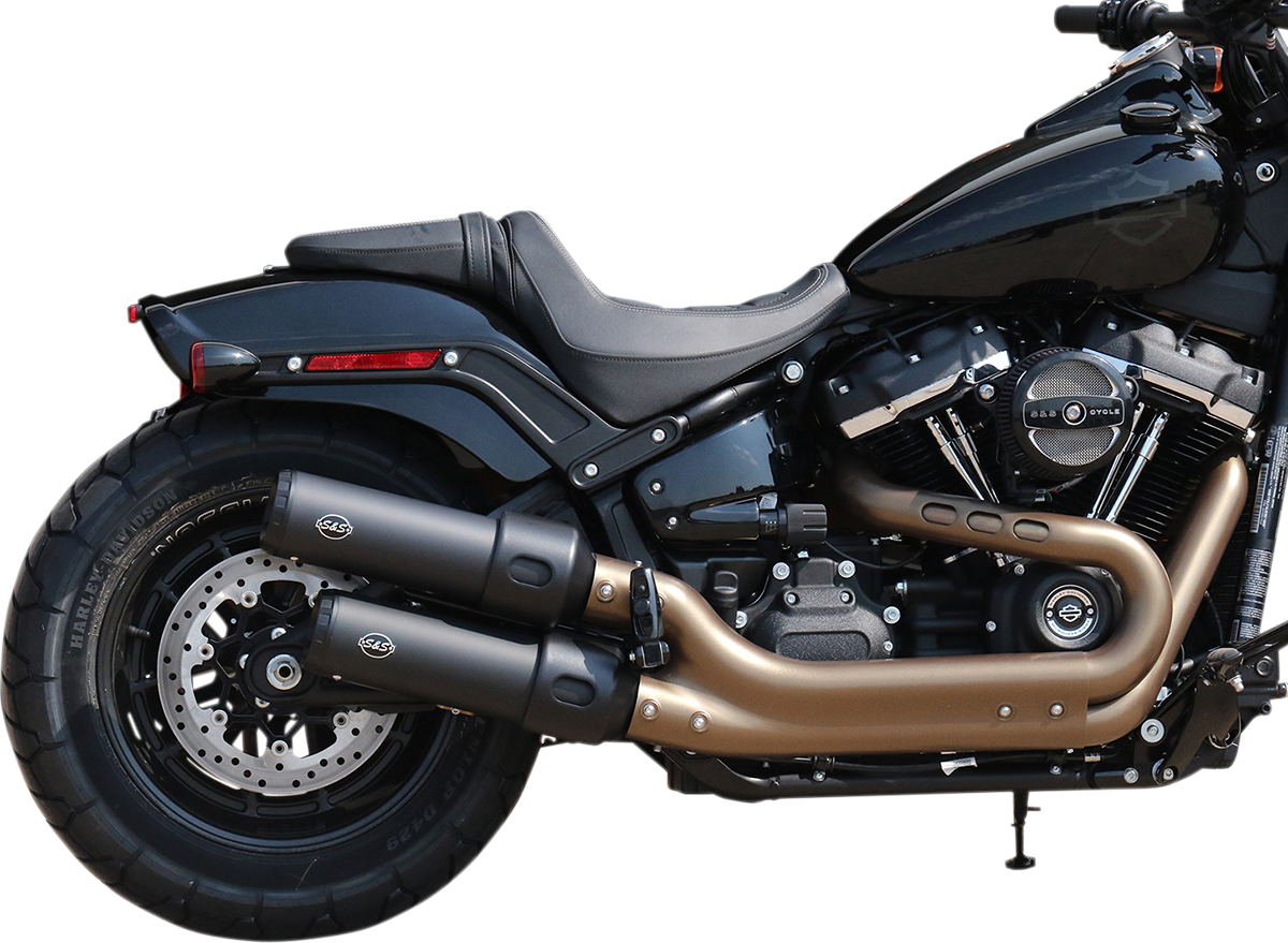 S & S Cycle Grand National Slip-On Mufflers Black 550-0734