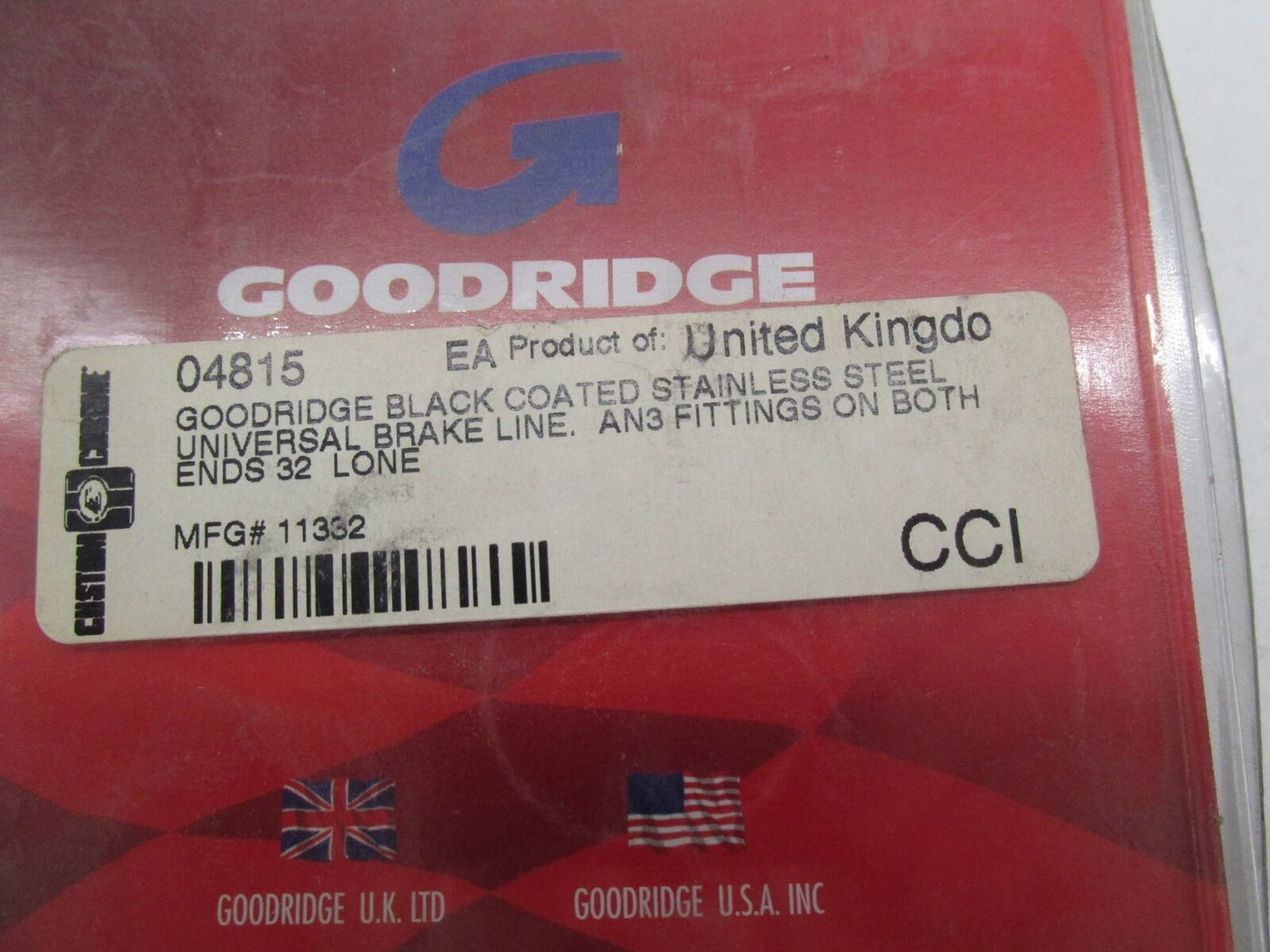 Goodridge Black Coated Stainless Steel Universal Brake Line & Fittings 11332