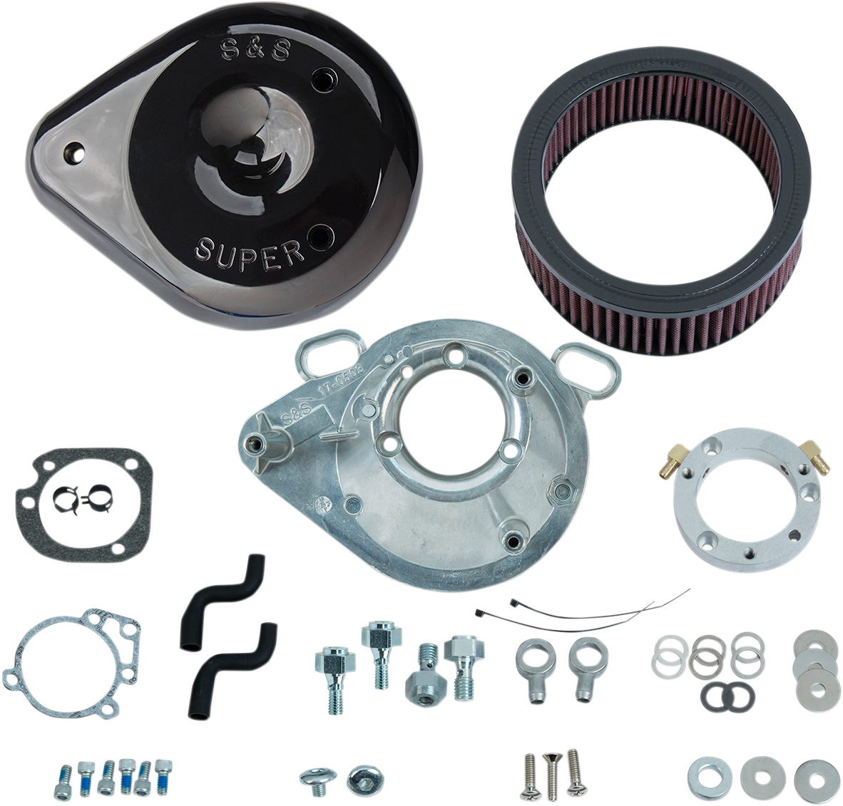 S & S Cycle Teardrop Air Cleaner Kit Black 170-0304B