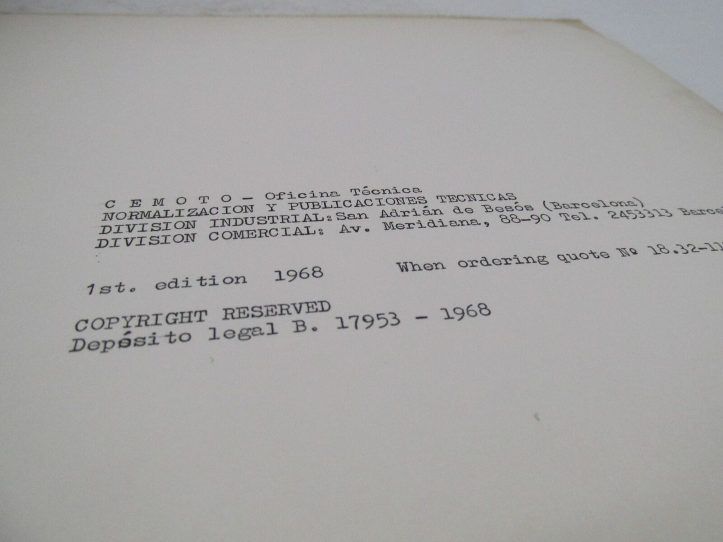 Bultaco Original Factory 1968 El Bandido Motorcycle Catalog Parts List