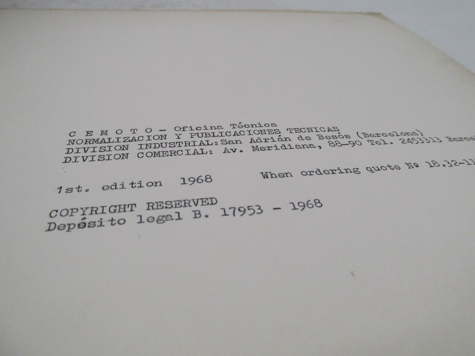 Bultaco Original Factory 1968 El Bandido Motorcycle Catalog Parts List