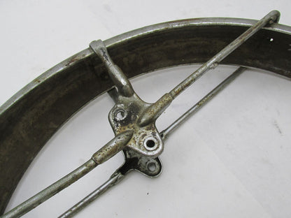 Vintage 4" wide Harley Triumph BSA Norton Chrome Patina Front Fender w/ Braces