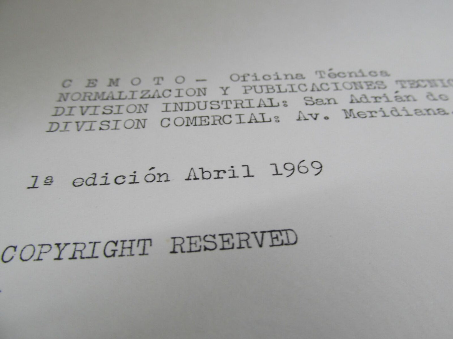 Bultaco Original Factory 1969 Campera Mk2 Motorcycle Catalog Parts List