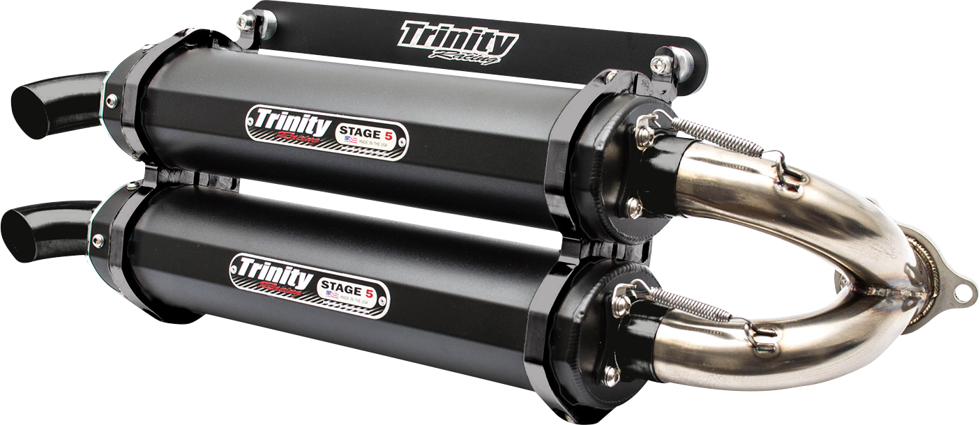 TRINITY RACING Stage 5 Slip-On Dual Muffler Cerakote Black TR-4152S-C2