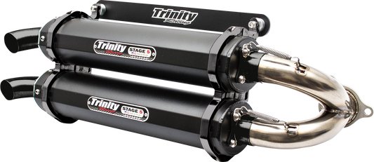 TRINITY RACING Stage 5 Slip-On Dual Muffler Cerakote Black TR-4152S-C2