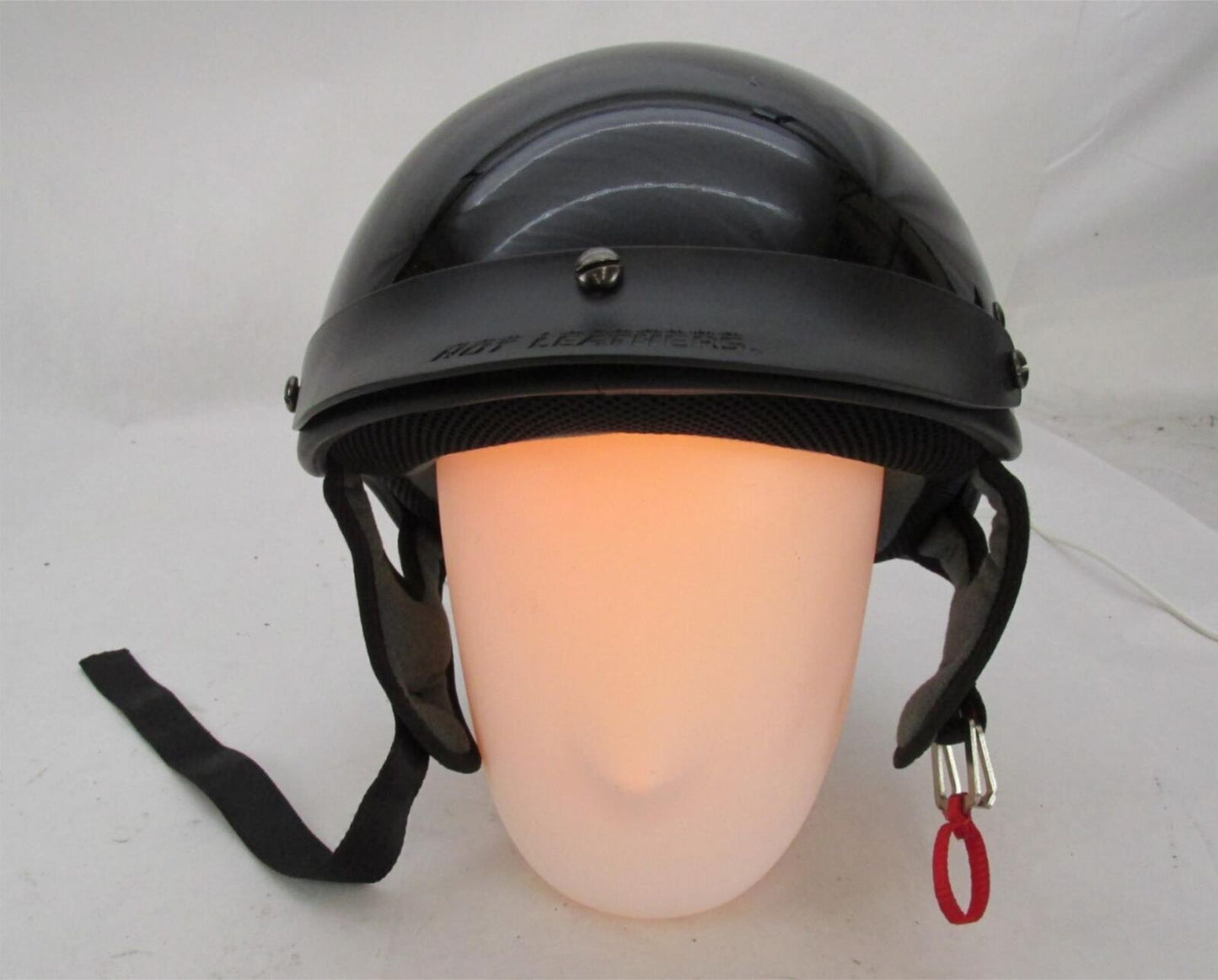 Hot Leathers Black Open Face Half Motorcycle Helmet V531 Size Large L