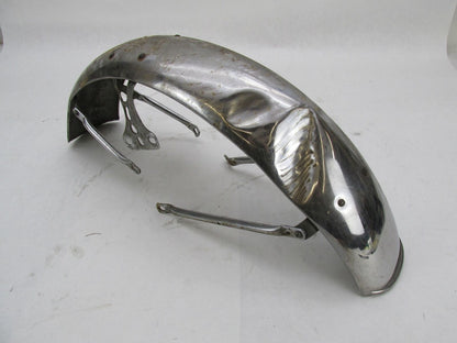 Vintage Patina Chrome 4.5" Wide Front Fender Triumph BSA Norton Ducati Guzzi