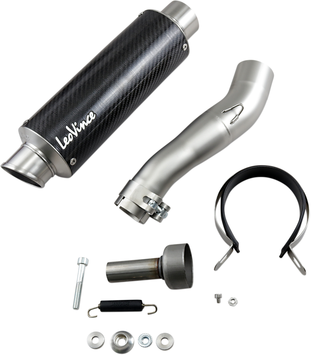 Leo Vince GP Corsa Slip-On Mufflers Carbon Stainless Steel 8760