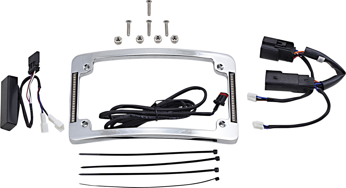 Custom Dynamics LED Radius License Plate Frame Chrome TF06-BCM-C