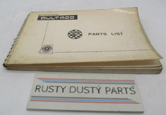 Bultaco Original Factory 1968 Sherpa T Parts List Catalog Book