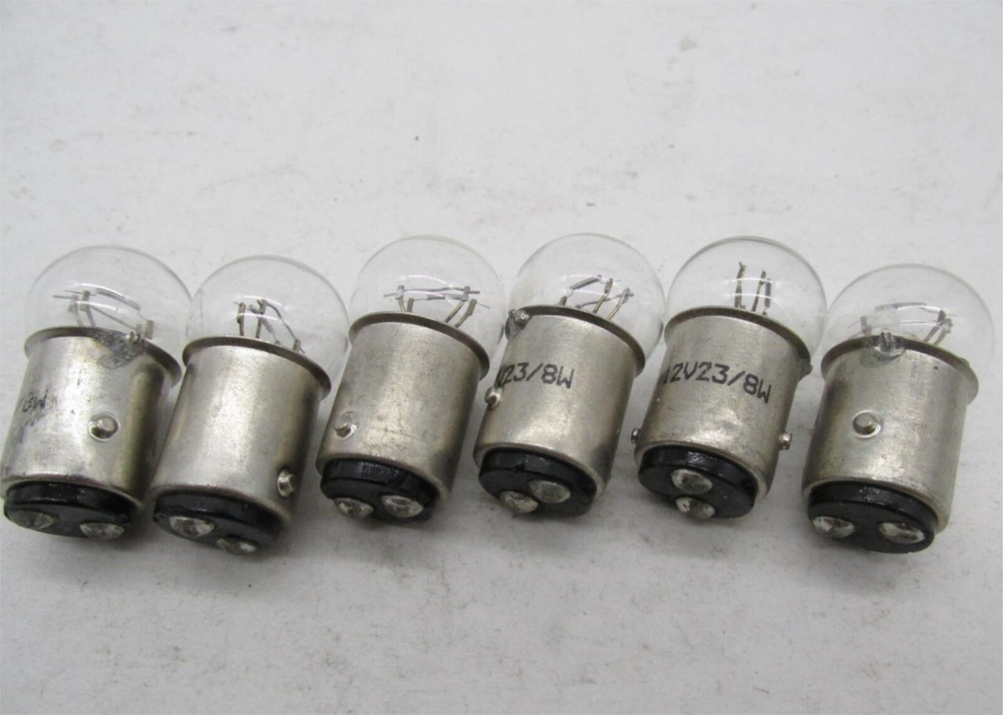 Lot of 6 Bike Master G18.5 12V23/8W Clear Marker Light Bulbs 268047