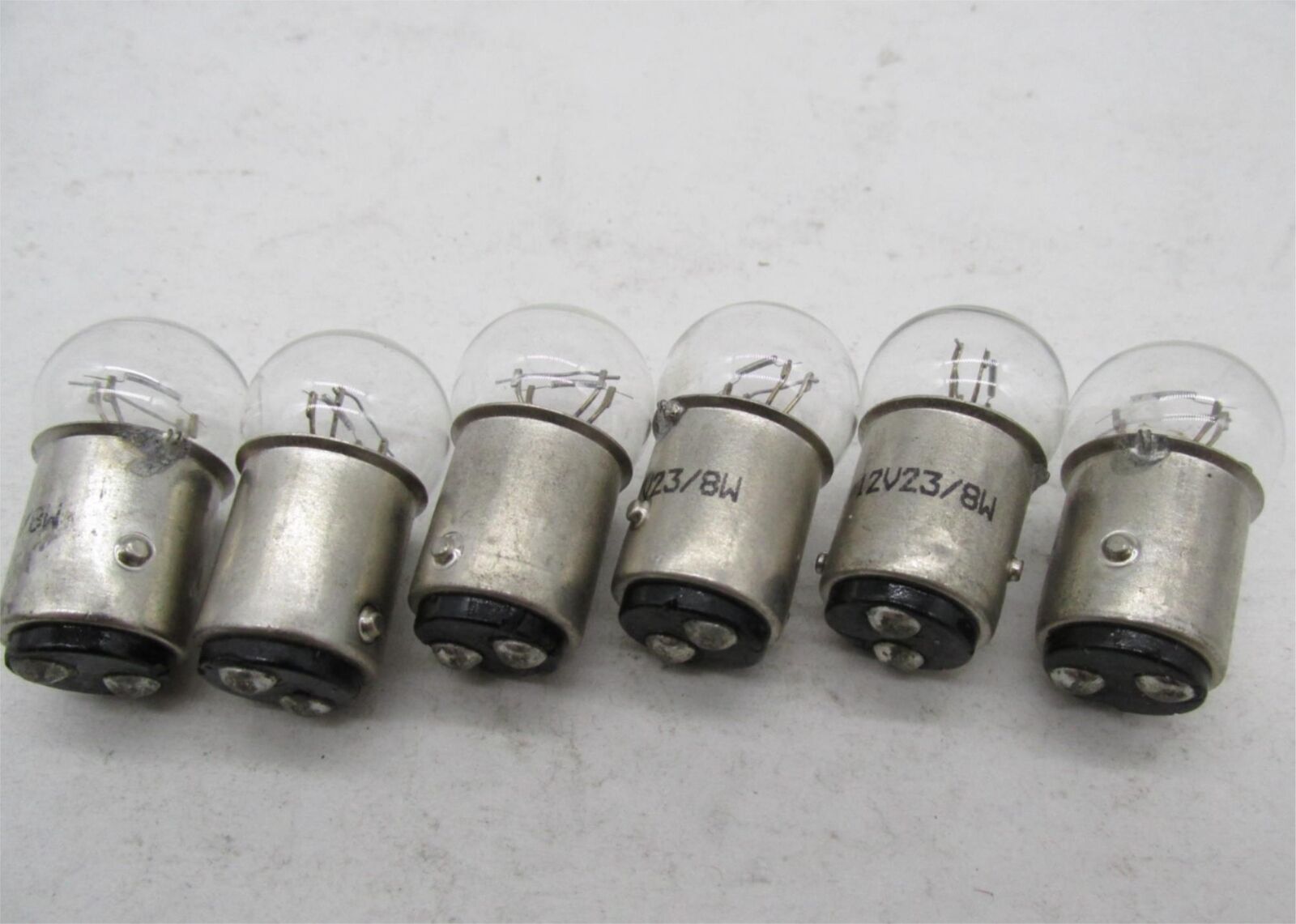 Lot of 6 Bike Master G18.5 12V23/8W Clear Marker Light Bulbs 268047