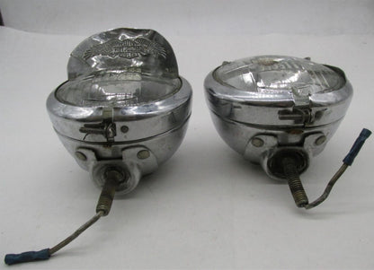 Pair of Harley Davidson Genuine Guide H 0 62 Driving Auxiliary Spot Lamps Lights