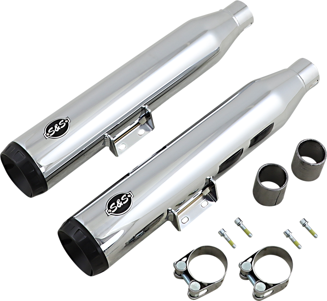 S & S Cycle Grand National 50 State Slip-On Mufflers Chrome 550-0757B