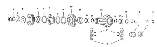 Andrews Stock Cluster Gear for 4-Speed Big Twin (15) 206335