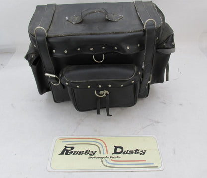 Harley Davidson Black Synthetic Leather Studded Sissy Bar Backrest Touring Bag
