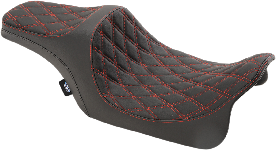 Drag Specialties Predator III Seat Black/Red Diamond 0801-1116