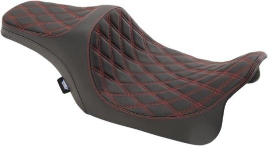 Drag Specialties Predator III Seat Black/Red Diamond 0801-1116