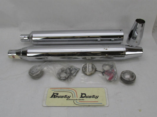 Harley SuperTrapp NOS 95-99 FLH FLT Tapered Exhaust Slip On Mufflers 628-78055