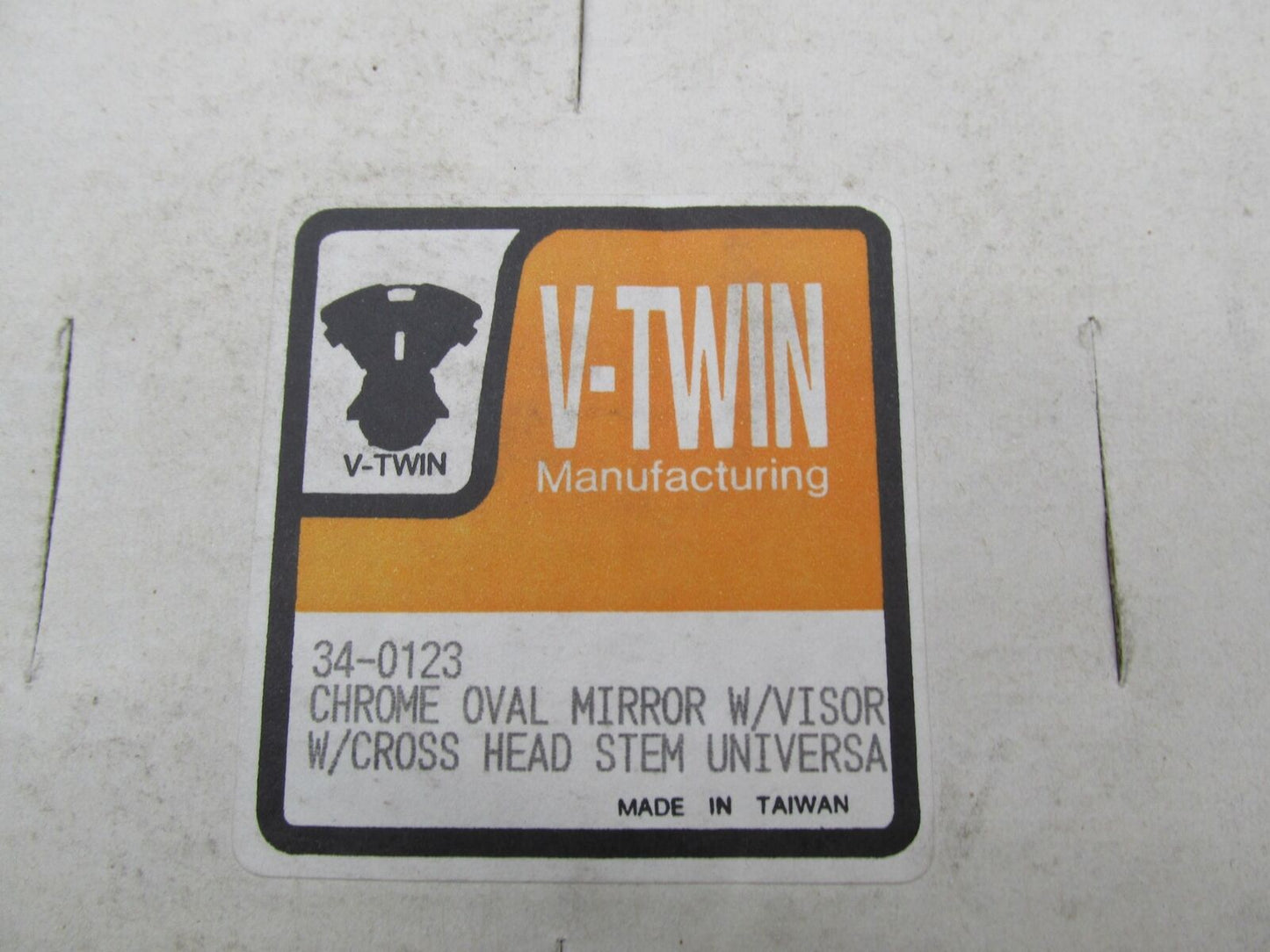 V-Twin Chrome Universal Oval Mirror with Visor with Cross Head Stem 34-0123