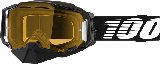 100% Armega Snow Goggles Black - Yellow 50007-00001
