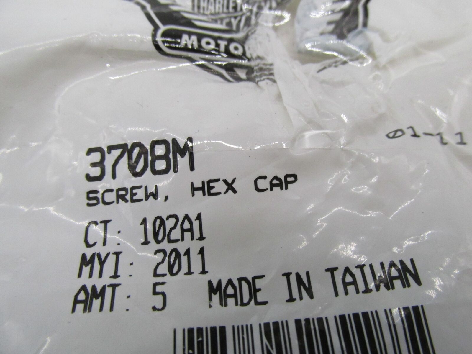 Lot of 5 Harley-Davidson Genuine NOS Hex Cap Screws 3708M